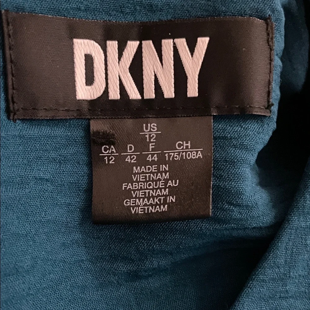 EUC DKNY Teal Long Sleeve Dress - Picture 4 of 5